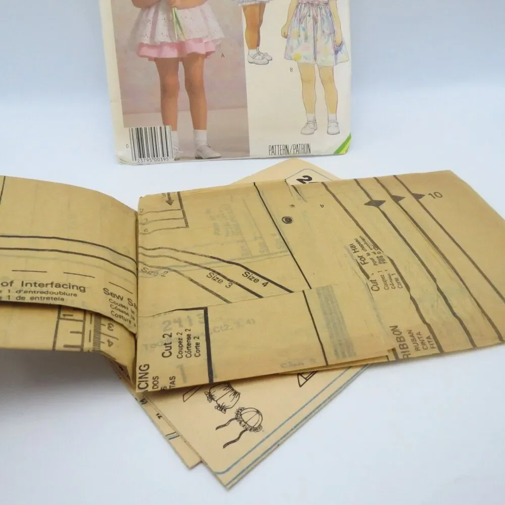McCall's 2413 Toddlers' Dress Pinafore Panties Hat CC 2-3-4 1980s Vintage